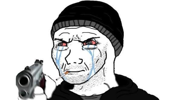 Crying wojak in a beanie